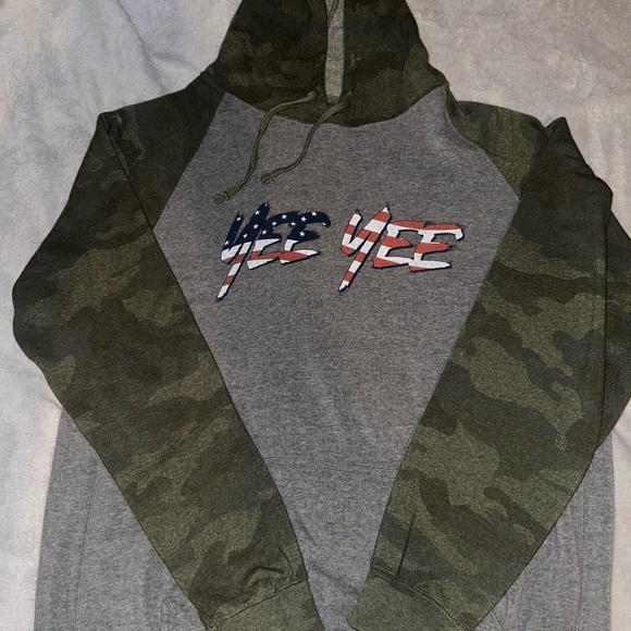Gray and Green Camo Hoodie - Picture 1 of 2